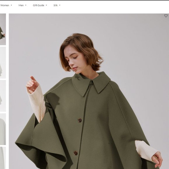 Nap Buttoned Wool Cape Coat - Picture 1 of 3